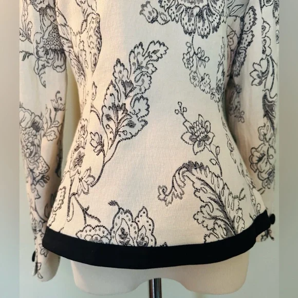 [Zelda] Vintage Black and White Floral Print Lined Blazer Sz: 6 - Picture 12 of 12